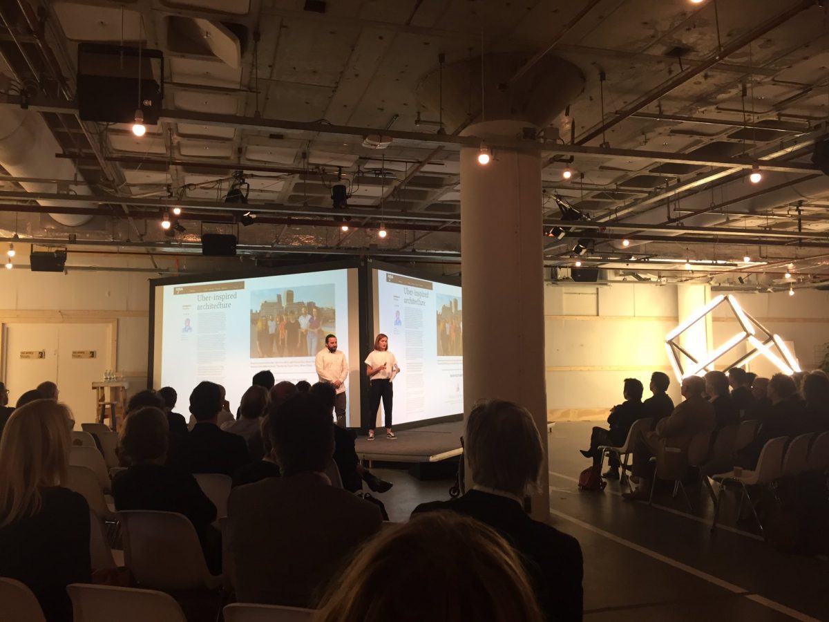 Vanessa Jobb and Stuart Goldsworthy-Trapp giving the keynote at the annual conference of the Royal Institute of Dutch Architects
