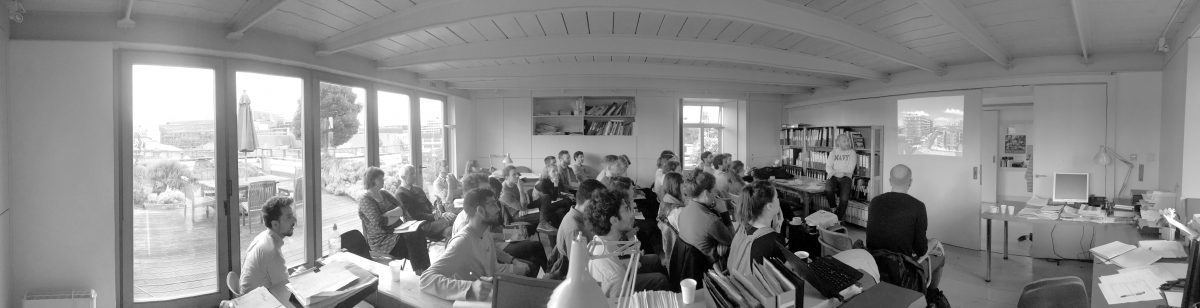 Martyn Evans talking about ethical development at Alan Baxter's office